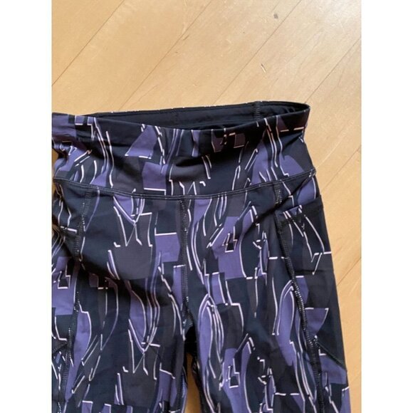 SWEATY Betty BNWOT "Zero Gravity" Tights Full Length New Pullon Black Abstract. - Picture 4 of 7